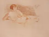 Otto Dix, Nudo di donna, 1931, Disegno a sanguigna con rialzi a biacca