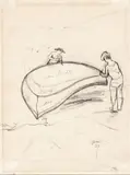 Ottone Rosai, Operai al lavoro, 1932, pencil on paper
