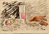 Orfeo Tamburi, Senza titolo, mixed media on paper applicata on canvas