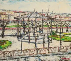 Firenze, Monumento a Nicola Demidoff by Bruno Rosai, 1958, oil on canvas, offered Nov 2024