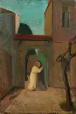 Silvio Consadori, Visitazione, oil on faesite