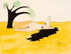 Maurice Henry, La femme doit être sans cesse réinventée, mixed media on paper