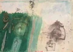 Carmelo Zotti, Racconto, 1963, ink and watercolour on paper applicata on canvas board