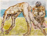 Fausto Pirandello, Figure, pastelli on paper