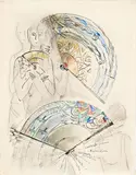 Uberto Bonetti, Ventaglio futurista, mixed media on paper