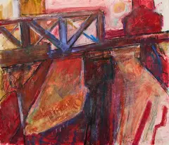 Paesaggio by Giovanni Frangi, pastelli a cera on paper applicata on canvas, offered Nov 2024