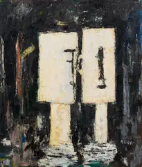 Gino Meloni, Teste amiche - Colloquio, 1954, oil on canvas