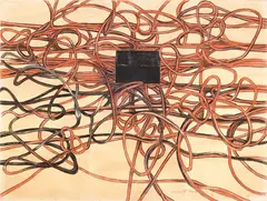 Senza titolo by Roberto Barni, 1970, mixed media on card, offered Nov 2024