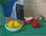 Ram, Natura morta, 1957, oil on tavoletta