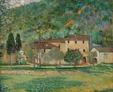 Galileo Chini, Il Casolare del Mulino, 1943, oil on compensato