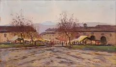 Ferruccio Rontini, Mattina al mercato, 1933, oil on canvas