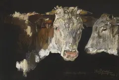 Vitelli friulani by Silvio Bicchi, 1932, pastelli on card, offered Oct 2024