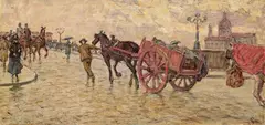 Ponte alla Carraia by Luigi Gioli, oil on canvas applicata on compensato, offered Oct 2024