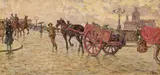 Luigi Gioli, Ponte alla Carraia, oil on canvas applicata on compensato