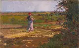 Giorgio Kienerk, Ritorno dai campi (Strada del Pozzo Virgili), 1921, oil on cardboard