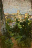 Luigi Gioli, Volterra, oil on tavoletta