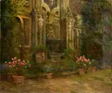 Adolfo Tommasi, La fontana nel giardino di Villa Oliva Buonvisi a Lucca, oil on canvas