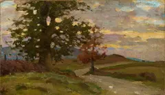 Fauglia by Luigi Gioli, oil on canvas applicata on cardboard, offered Oct 2024