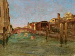Venezia by Adolfo Tommasi, oil on canvas board, offered Oct 2024