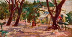 I giardini dell'Ardenza by Ulvi Liegi, 1922, oil on compensato, offered Oct 2024