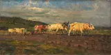 Beppe Ciardi, Mucche all'aratro sull'Altopiano, 1897, oil on canvas