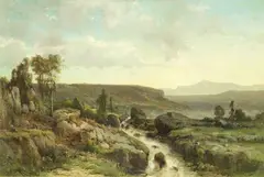 Henri Langerock, Paesaggio, oil on canvas