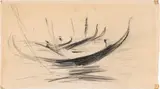 Giovanni Boldini, Gondole a Venezia, pencil grassa on paper