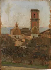 Piccola cattedrale by Giuseppe De Nittis, oil on tavoletta, offered Oct 2024