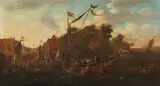 Hendrik van Minderhout, Veduta di porto, 1668, oil on canvas