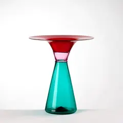 Yoichi Ohira, Vaso, 1990, Vetro a doppio incalmo verde azzurro