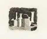 Giorgio Morandi, Natura morta con sei oggetti, 1930, etching on rame