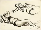 Renato Guttuso, Bagnanti, 1953, ink and watercolour on paper