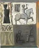 Mario Sironi, Composizione, 1939, tempera and oil on panel