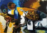 Renato Guttuso, Natura morta, 1958, oil on canvas