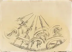 Studio per «Apoteosi di volo» by Gerardo Dottori, 1928, pencil on paper, offered Jun 2024