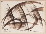 Giacomo Balla, Linea di velocità + paesaggio, 1913, ink on paper