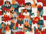 Giuseppe Capogrossi, Superficie CP/882, 1950, oil on paper applicata on canvas
