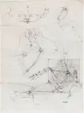 Hans Bellmer, Figures désarticulées, pencil on paper