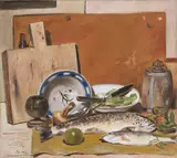 Filippo de Pisis, Natura morta con il tagliere