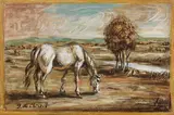 Giorgio de Chirico, Cavallo pascolante, oil on canvas