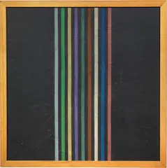 Elio Marchegiani, Grammature di colore, 1974, intonaco and colore on lavagna