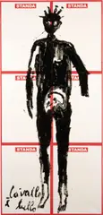Enzo Cucchi, Cavallo è bello, 2001, acrylic on paper applicata on canvas