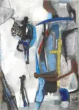 Giuseppe Santomaso, Pescatore, 1955, mixed media on paper