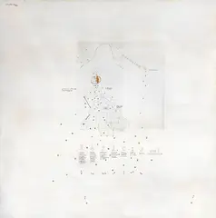 Gianfranco Baruchello, Uso del rimario nel corso dell'inchiesta sugli ultimi giorni di Pompei, 1966, mixed media on alluminio