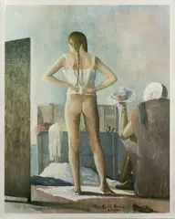Claudio Bonichi, Il corsetto bianco, lithograph on lamina in argento