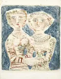 Massimo Campigli, Le amiche, 1958, lithograph a colori on paper Japon