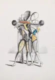 Giorgio de Chirico, Ettore e Andromaca, 1970, lithograph a colori