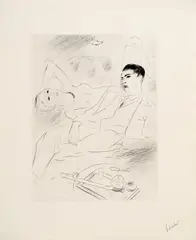 Senza titolo by Vértes Marcell, etching, offered May 2024