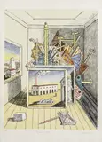 Giorgio de Chirico, Interno metafisico, 1970, lithograph a