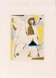 Marino Marini, Il cavaliere, 1956, etching and acquatinta a colori